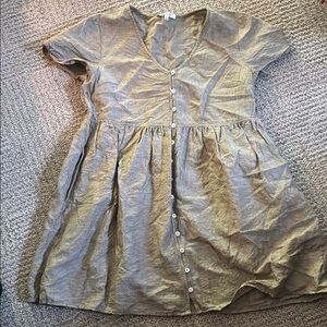 Madewell Green V-Neck Dress